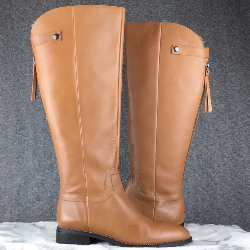 Franco Sarto Buttery Soft Brown Leather Tall Caramel Boots Size 9.5M